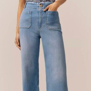 Anthropologie The Colette Crop Wide-Leg Jeans by Maeve Size 26